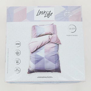Комплект постельного белья 1,5-спальный LoveLife Минимализм пододеяльник143х215см простыня150х214см наволочка50х70см-1шт 125гр сатин 100%хлопок 000000000001206719