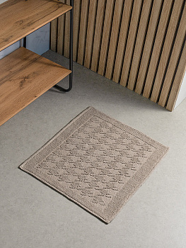 Коврик универсальный 50x60см DE'NASTIA Гусиные лапки букле бежевый хлопок 000000000001228482