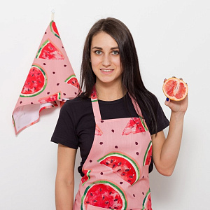 Фартук Этель "Арбузы" 65х60см, репс, пл.130г/м2, 100% хлопок 4126978 000000000001200098