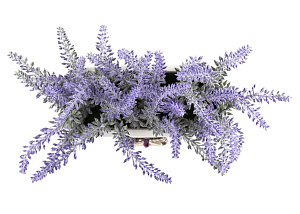 Цветок искуственный Лаванда в белом горшке пластик 000000000001217060