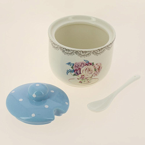 Банка с ложкой 320мл подарочная упаковка Букет доломит ZFC045-37 000000000001196876