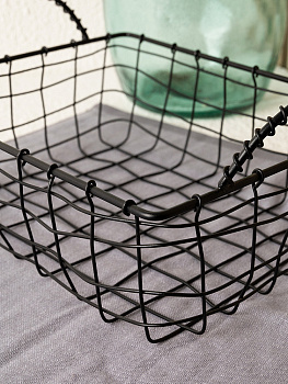 Корзина 25x20x10см DE'NASTIA с ручками черный сталь 000000000001229601