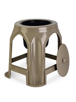 Портативный туалет 42х39см для взрослых бежевый полиэтилен 000000000001227344