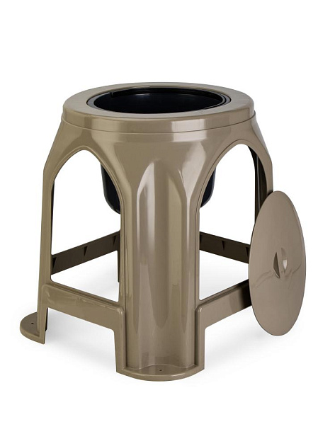 Портативный туалет 42х39см для взрослых бежевый полиэтилен 000000000001227344