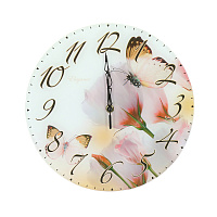 Настенные часы Цветы,бабочки Вега, стекло 000000000001135938