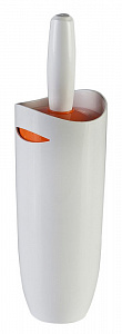 Ёрш с подставкой для унитаза бело-оранжевый D10см H35см пластик PRIMANOVA M-E05-08 000000000001201687