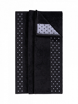 Полотенце махровое LUCKY Бордюр горошек 500gsm 70x140 100% хлопок, графит D100410 000000000001227649