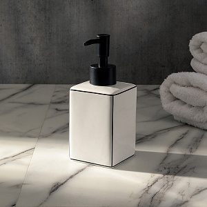 Диспенсер для жидкого мыла 6,5x6,5x15,8см DE'NASTIA FRAME белый керамика 000000000001225134