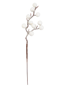 Ветка с ягодами для декора 25см белый перламутр 000000000001228785