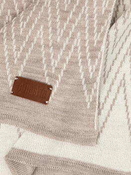 Плед двухсторонный 140x180см DE'NASTIA Зиг-заг молочный/бежевый акрил 000000000001218618