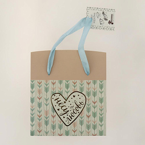 Пакет бумажный Несу любовь для сувенирной продукции 15х9х11см 79673 000000000001185776
