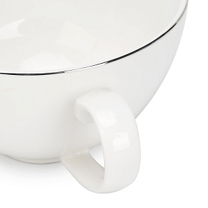 Набор чайный 4 предмета Классик с серебром в подарочной упаковке фарфор 000000000001219689