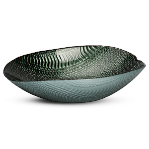 Блюдо овальное 25-29см GLASSCOM Рептилия Green стекло 000000000001219157