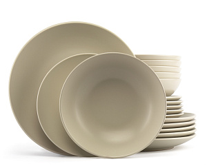 Набор столовой посуды 18 предметов White (обеденная 26,5см-6шт/десертная 20см-6шт/салатник 20см-6шт) керамика 000000000001217928