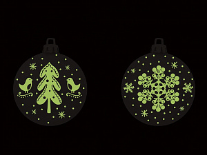 Новогоднее подвесное украшение елочка и снежинка шар из стекла / 8см арт.80770 000000000001191412