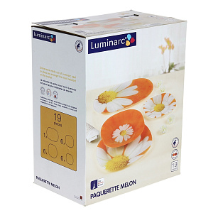 Столовый набор Ромашка Оранж Luminarc, 19 предметов 000000000001062133