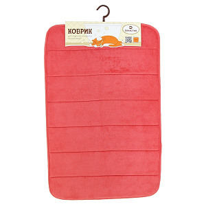 Коврик для ванной DE'NASTIA 45х70см memor коралл полиэфир M111128 000000000001154569