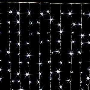 Гирлянда-Занавес электрическая 3х2м 240 ламп 12 рядов белый 000000000001219693