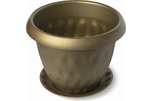 Горшок для растений "Розетта" 21,0л Д400 c поддоном золотой С130ЗОЛ 000000000001157924