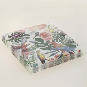 Салфетки бумажные 2слоя 15листов PLUSHE Тропический лес 000000000001206618