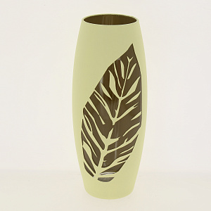 Ваза Лист св.бирюза стекло (бочка) h250 7736/250/sh115.1 000000000001183485