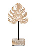 Декоративная фигурка 12,5x7,5x26см DE'NASTIA лист Монстеры белый дерево манго