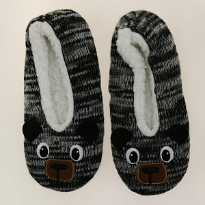 Туфли домашние (тапки) Животные вязаный серый р.37-38 50%акр, 50%пэ J000055(37-38) 000000000001187756