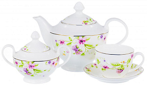 Сервис чайный 14 предметов BALSFORD (чашка 300мл-6шт/блюдце-6шт/чайник/сахарница) Латона Ежевичный джаз ПУ 000000000001183398