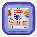 Форма для запекания 21х21см PYREX Cook&Go квадратная с крышкой стекло 000000000001208666