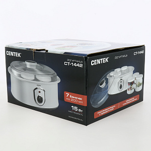Йогуртница 7 стеклянных баночек CENTEK CT-1442 1баночка = 200мл пластик 000000000001211271