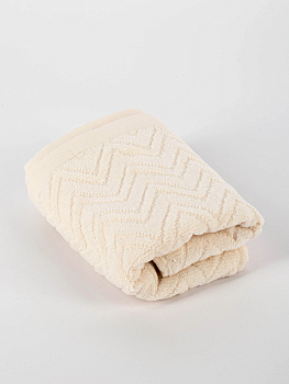 Полотенце махровое 30х60см LUCKY Зигзаг светло-бежевый хлопок-100% 000000000001214714
