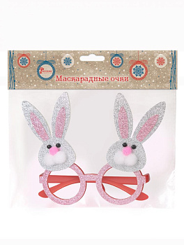 Маскарадные очки Зайцы из полипропилена с декором из нетканого материала (полиэфирные волокна) 14x14x4,5см 82307 000000000001201846