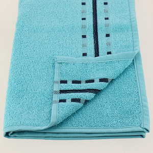 Полотенце махровое 33*70 Чекерс аква пр-ва Азербайджан, гладкокрашеные с контрастным бордюром, 100% хлопок, кольцевая пряжа. 108544 000000000001196792