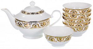 Набор чайный фарфор 7шт 6пиал 250мл+чайник 1000мл подарочная упаковка ПЭШН BALSFORD 145-14007 000000000001195501