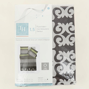 Комплект постельного белья 1,5-спальный TEODORA Бенедикт плотность125гр простыня 150х215см пододеяльник 145х215см две наволочки 70х70см 100%хлопок 000000000001206410