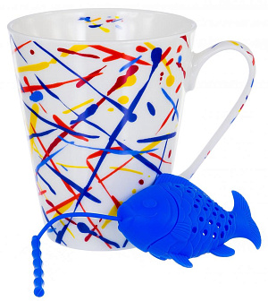 Кружка 330мл BALSFORD Абстракция силиконовое ситечко подарочная упаковка фарфор 000000000001185115