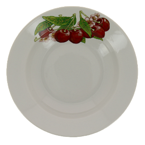 Тарелка фарфор суповая 200 мм супадкий край Вишня,069472 000000000001193466