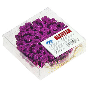 Набор декоративных украшений СнежинкаПосуда Центр, 8 см, 6 шт. 000000000001161808