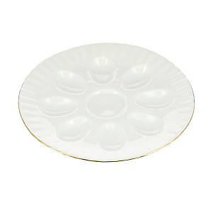 Блюдо для яиц Золотая отводка Porcelaine Czech Gold Hands, 21 см 000000000001136227