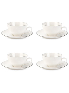 Набор чайный 8 предметов Классик с серебром подарочная упаковка фарфор 000000000001228341