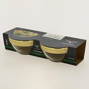 Набор салатников 2шт 13см ПРОМСИЗ Золотой карат стекло 000000000001190678