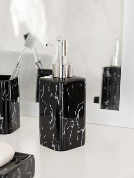 Диспенсер для жидкого мыла DE'NASTIA мрамор чёрный керамика 000000000001213498