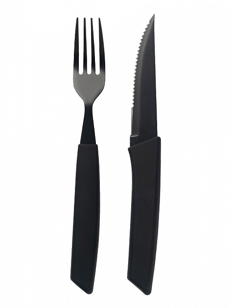 Набор столовых приборов для стейка 2 предмета (вилка+нож) DE'NASTIA черный нержавеющая сталь 000000000001218763