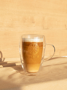 Кружка 450мл DE'NASTIA латте двойное стекло 000000000001228983