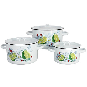 Набор посуды 4 предмета СТАЛЬЭМАЛЬ Вологда №142 цилиндрическая форма эмалированная сталь 000000000001128567