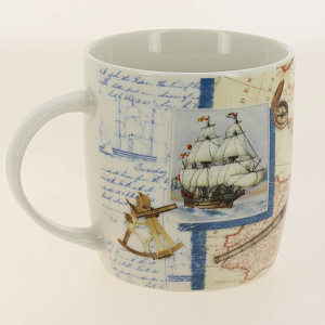 Кружка 350мл КОРАЛЛ New bone Транспорт бочка низкая фарфор 000000000001196865