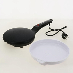 Блинница электрическая LuazON LBEL-03, d=20 см, тефлон,  800 Вт, черная 3666555 000000000001186375