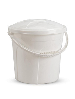 Ведро 10л с крышкой белый полиэтилен 000000000001227326