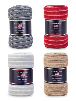 Плед 125х150см HOME страйп плотность 150гр в ассортименте полиэстер 000000000001227165