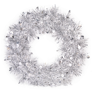 Новогоднее украшение Венок Серебро из полиэтилена 24x24x1,5см 82339 000000000001201758